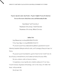 Implicit Partner Evaluations and Relationship Outcomes