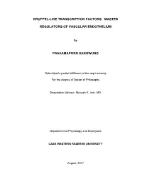 Kruppel-Like Transcription Factors: Master