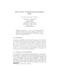 Linear Advice for Randomized Logarithmic Space