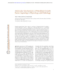 Molecular Mechanisms of Fibroblast Growth Factor Signaling in Physiology and Pathology