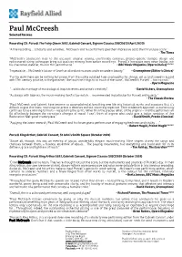 Paul Mccreesh Selected Reviews