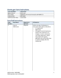 SF424 Discretionary V2.1 Instructions