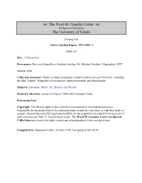 Steve Gordon Papers, 1971-1982, MSS-123