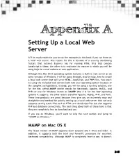 Appendix a Setting up a Local Web Server
