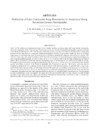 ARTICLES Definition of Late Cretaceous Stage Boundaries In