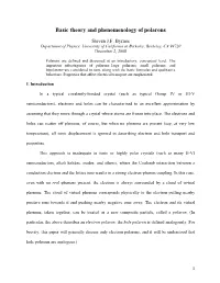 Basic Theory and Phenomenology of Polarons