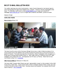 Bccf E-Mail Bulletin #235