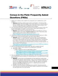 Census in the Field: Frequently Asked Questions (Faqs)