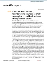 Effective Field Theories for Interacting Boundaries of 3D Topological