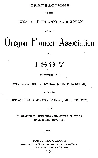 Oregon Floneer Association