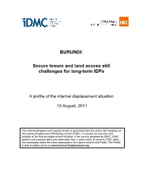 Secure Tenure and Land Access Still Challenges for Long-Term Idps