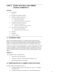Unit 3 Types of Fuels and Their Characteristics