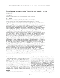 Biogeochemical Constraints on the Triassic-Jurassic Boundary Carbon Cycle Event D