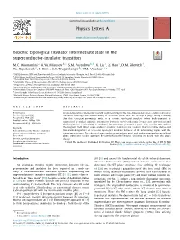 Bosonic Topological Insulator Intermediate State in the Superconductor-Insulator Transition