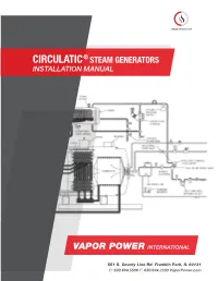 Circulatic Steam Generator Installation Manual