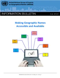 Making Geographic Names Accessible and Available