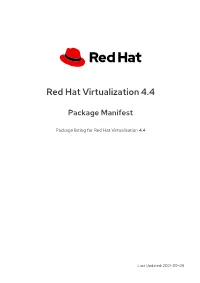 Red Hat Virtualization 4.4 Package Manifest