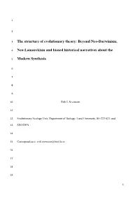 The Structure of Evolutionary Theory: Beyond Neo-Darwinism, Neo