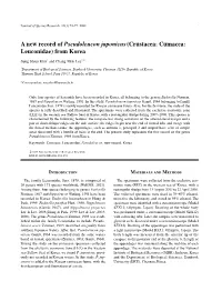A New Record of Pseudoleucon Japonicus (Crustacea: Cumacea: Leuconidae) from Korea