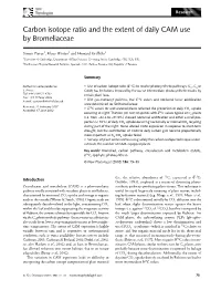 Carbon Isotope Ratio and the Extent of Daily CAM