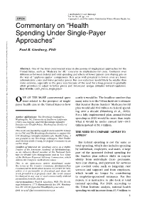 Commentary on “Health Spending Under Single-Payer Approaches”