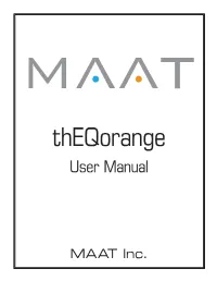 MAAT • Theqorange — User Manual