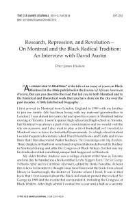 Research, Repression, and Revolution— on Montreal and the Black Radical Tradition: an Interview with David Austin