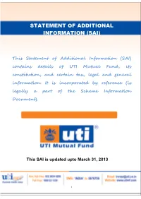 Statement of Additional Information (Sai)