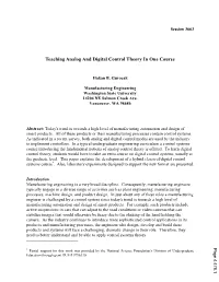 Teaching Analog and Digital Control Theory in One Course