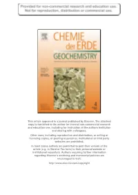 This Article Appeared in a Journal Published by Elsevier. the Attached Copy Is Furnished to the Author for Internal Non-Commerci