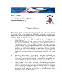 Titles – a Primer