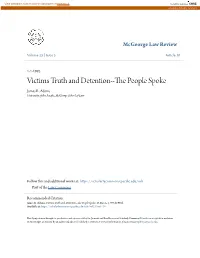 Victims Truth and Detention--The Eoplep Spoke James R