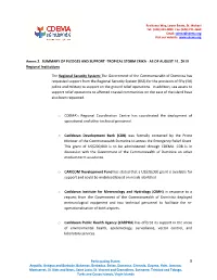 8 Annex 2. SUMMARY of PLEDGES and SUPPORT -TROPICAL STORM ERIKA