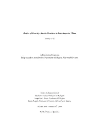 Bodies of Sanctity: Ascetic Practices in Late Imperial China