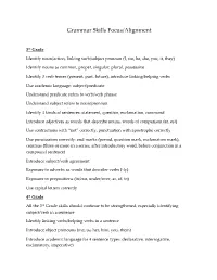 Grammar Skills Focus/Alignment