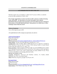 Logistical Information