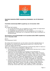 Openbare Besluiten B&W-Vergadering Beekdaelen Van