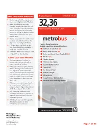 Pennsylvania Avenue Line Find the Stop at Or Nearest the Point Where You Will Get on the Bus