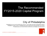 The Recommended FY2015-2020 Capital Program