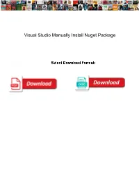Visual Studio Manually Install Nuget Package
