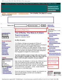 Zdnet: Interactive Week: Tim O'reilly: the Web Is a Giant Supercomputer