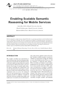 Enabling Scalable Semantic Reasoning for Mobile Services