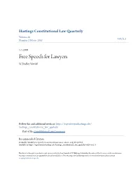 Free Speech for Lawyers W