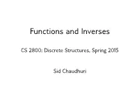 Functions and Inverses