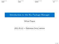 Introduction to the Nix Package Manager