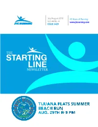 NEWSLETTER the Starting Line LETTER from the EDITOR
