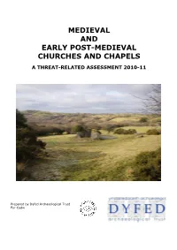 Report on Medieval and Early Post-Medieval Churches and Chapels