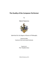 The Duality of the Composer-Performer