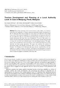Tourism Development and Planning at a Local Authority Level: a Case in Manjung, Perak, Malaysia