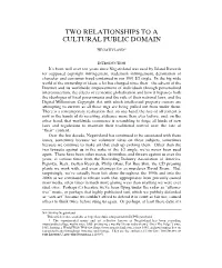 Two Relationships to a Cultural Public Domain